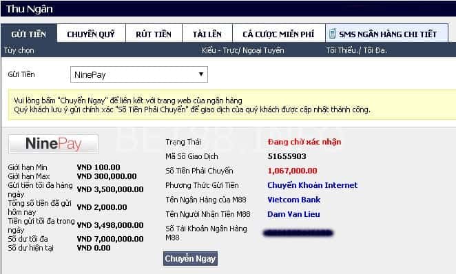 gửi tiền vào tài khoản m88 04